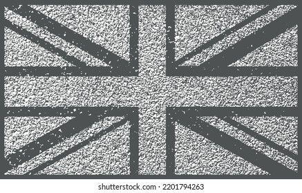 Vector monochrome UK flag.British flag in grunge style.
