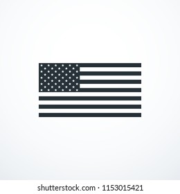 Vector monochrome USA flag