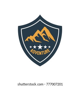 vector monochrome vintage Mountain badges, labels, emblems isolated on white background