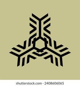 vector monogram abstract design for ceramic design purposes or brand logos on a faded green background