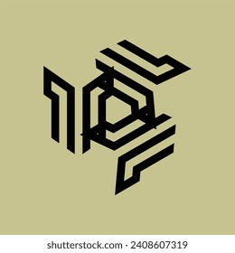 vector monogram abstract design for ceramic design purposes or brand logos on a faded green background