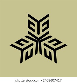 vector monogram abstract design for ceramic design purposes or brand logos on a faded green background