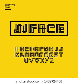 Vector of Monogram abstract font and alphabet, style modern design.