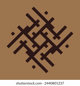 vector monogram design for ceramics or tiles with dark brown color and light brown background