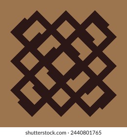 vector monogram design for ceramics or tiles with dark brown color and light brown background