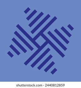 vector monogram design for ceramics or tiles with dark blue color and light blue background.