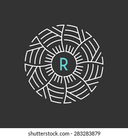 Vector Monogram Design Template. Letter in circle