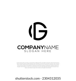 Vector monogram G letter  logo template. Creative logo inspiration