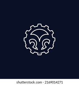 The vector is a monogram of goat and gear. Goat Technology.