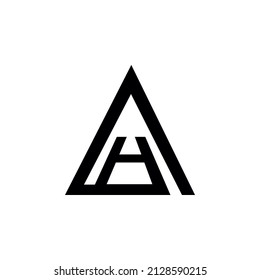 Vector monogram letter AH,HA with triangle shape