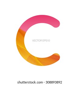 Vector monogram letter C with modern colorful texture on white background