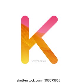 Vector monogram letter K with modern colorful texture on white background