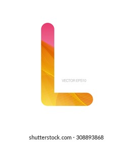 Vector monogram letter L with modern colorful texture on white background