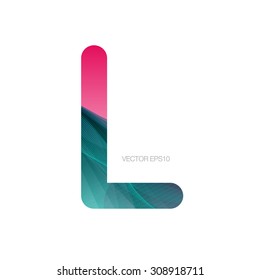 Vector monogram letter L with modern colorful texture