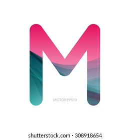 Vector monogram letter M with modern colorful texture
