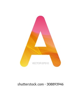 Vector monogram letter A with modern colorful texture on white background