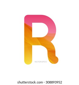 Vector monogram letter R with modern colorful texture on white background