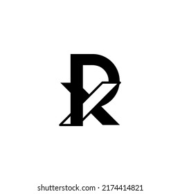 The vector is a monogram of the letter R and X.