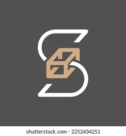 vector is monogram letter S and box. Elegant.
