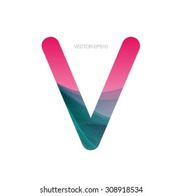 Vector monogram letter V with modern colorful texture