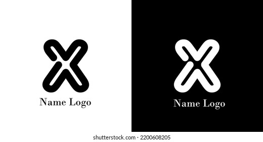 vector monogram letter ''X'' black and white