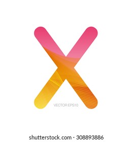 Vector monogram letter X with modern colorful texture on white background