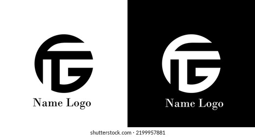 Vektor-Monogramm-Logo-Designbuchstaben ''F und G'', schwarz-weiß