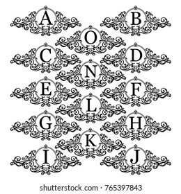 Vector monogram logo template. Luxury alphabet design.