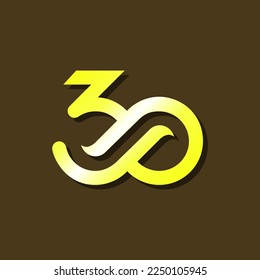 vector is monogram number 3 and 0. Infinity, elegant and unique.