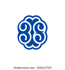 vector is monogram number 3 and 8. Brain, elegant and unique.