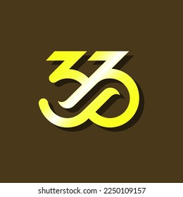 vector is monogram number 3 and 3. Infinity, elegant and unique.