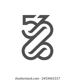 vector is monogram number 53 and letter Z. Elegant.