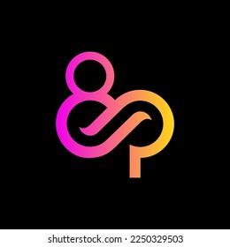 vector is monogram number 8 and letter P. Elegant.