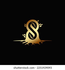 vector is monogram number 8 and letter S. Elegant.