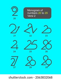 Vector is a monogram of the numbers 20 to 29