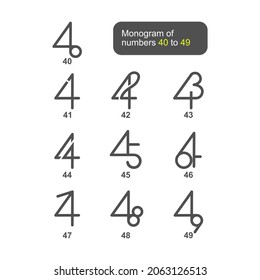 Vector is a monogram of the numbers 40 to 49