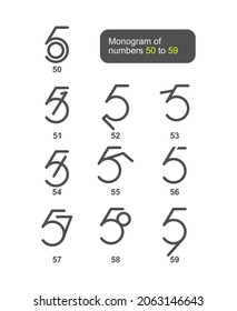 Vector is a monogram of the numbers 50 to 59