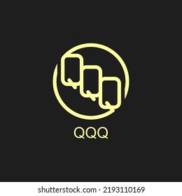 A vector is a monogram of Q triple. Ring, outline and elegant.