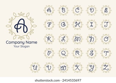 Vector monogram set. Elegant style logo initial letter. Luxury ornament monogram. Logo set typography monogram. Elegant initials.