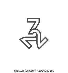 A vector is a monogram of seven and two.