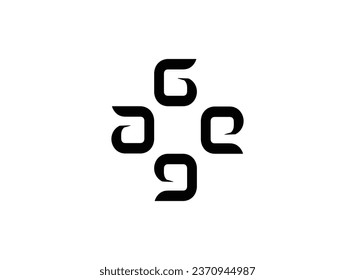 A vector monogram symbolizing balance, taking the form of a half 'A' with a design that resembles four segments of the letter 'A'. It exudes an elegant visual harmony, creating a unique and distinctiv