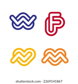 vector is monogram W, F, N and M. Elegant.