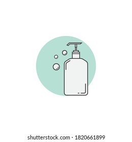 Vector monoline  bottle sanitizer. Simple element illustration for covid-19. 