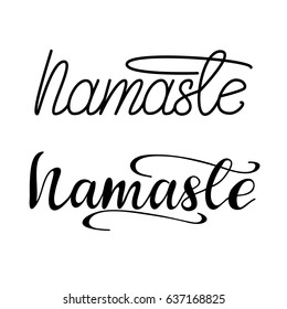 Vector monoline and calligraphy lettering "Namaste".