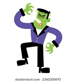 vector monster boy cartoon halloween illustration isolated