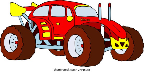 vector - monster car isolated on background