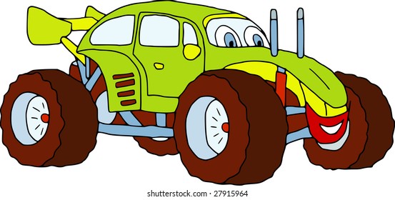 vector - monster car isolated on background