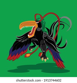 Vector monster character  Bird monster vector  Design for tshirt  logo orang etc