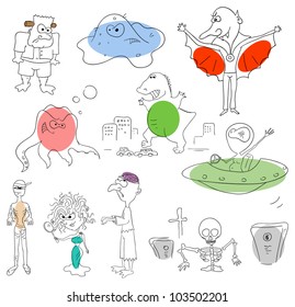 Vector monster collection on a white background