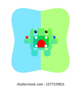 vector monster cute holding a drink